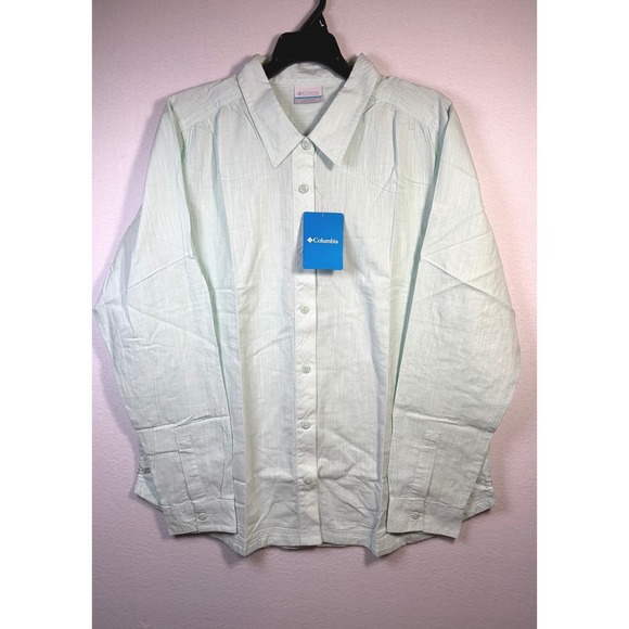 Columbia Tops - Columbia Camp Henry III Shirt Womens XL Mint Green New Long Sleeve AL9216-329